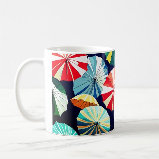 Colorful Umbrellas Koffiemok (Links)