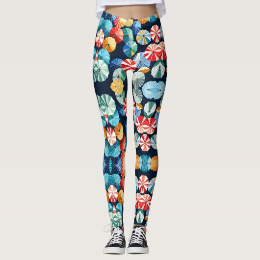 Colorful Umbrellas Leggings (Voorkant)
