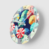 Colorful Umbrellas Ronde Klok (Hoek)