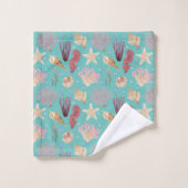 Colorful Underwater Life Patroon Bad Handdoek (Wasdoekje)