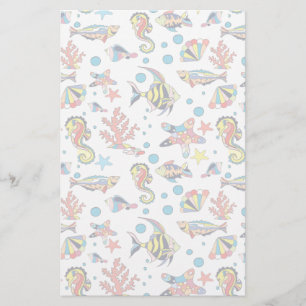 Colorful Underwater Zee Life Patroon Briefpapier