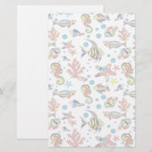 Colorful Underwater Zee Life Patroon Briefpapier (Voorkant / Achterkant)