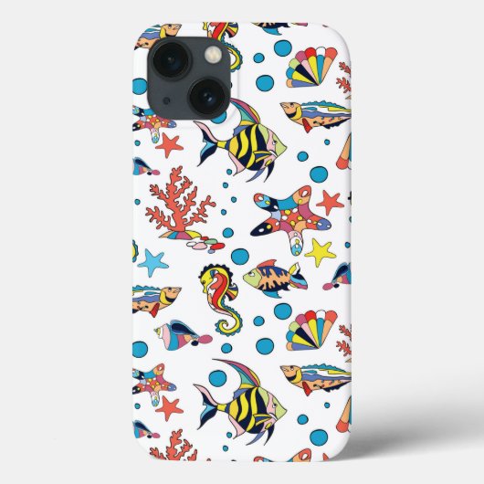 Colorful Underwater Zee Life Patroon Case-Mate iPhone Case (Achterkant)