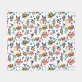 Colorful Underwater Zee Life Patroon Fleece Deken (Voorkant (Horizontaal))