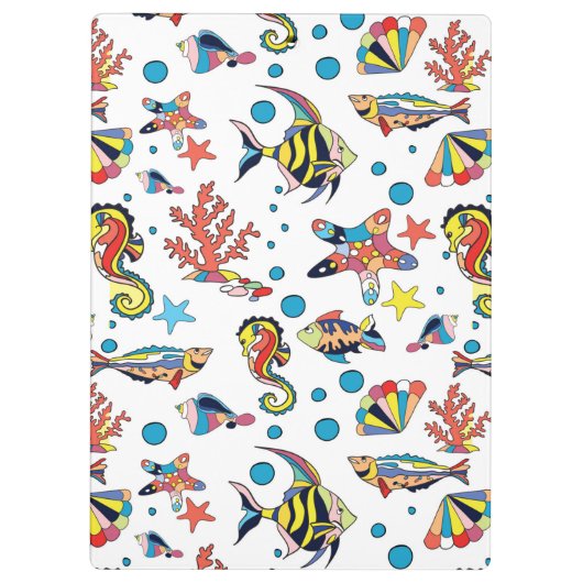 Colorful Underwater Zee Life Patroon Klembord (Achterkant)