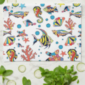 Colorful Underwater Zee Life Patroon Theedoek (Gevouwen)