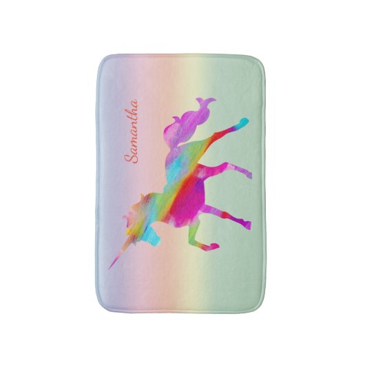 Colorful Unicorn Bath Mat (Voorkant Verticaal)