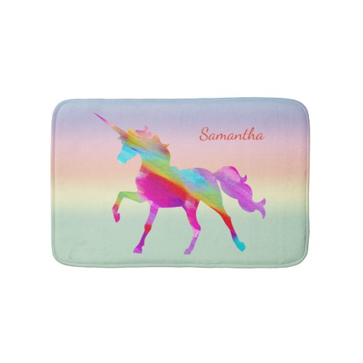 Colorful Unicorn Bath Mat (Voorkant)