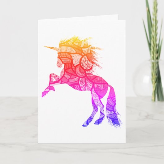 Colorful Unicorn, Birthday Kaart (Voorkant)