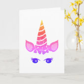 Colorful Unicorn, Birthday Kaart (Gele Bloem)
