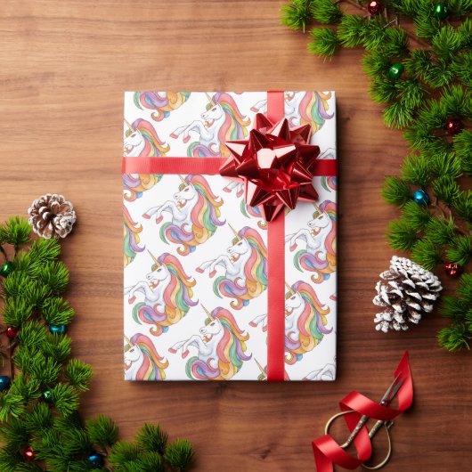 Colorful Unicorn Cadeaupapier (Feestdagen Geschenken)