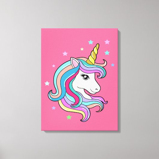 Colorful Unicorn Canvas Afdruk (Voorkant)
