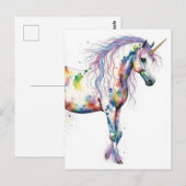 Colorful Unicorn Fantasy Briefkaart (Voorkant / Achterkant)