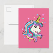 Colorful Unicorn Feestdagenkaart (Voorkant / Achterkant)