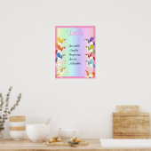 Colorful Unicorn om het even welk Poster van de Dr (Keuken)