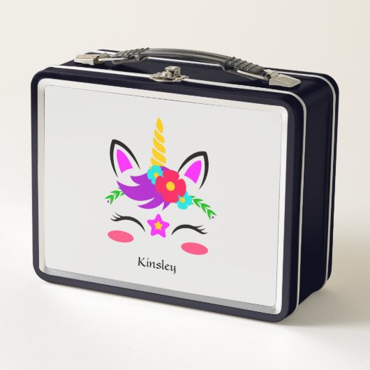 Colorful Unicorn Personalized Black (Voorkant)