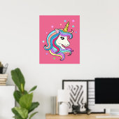 Colorful Unicorn Poster (Thuiskantoor)