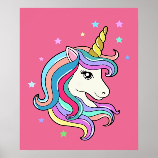 Colorful Unicorn Poster (Voorkant)