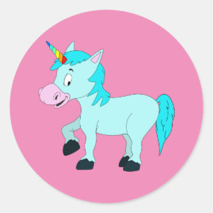 Colorful Unicorn Ronde Sticker