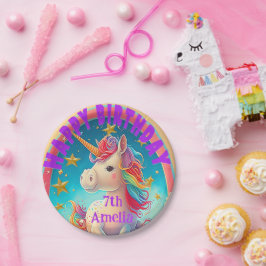Colorful Unicorn Thaise Partij Papieren Bordje