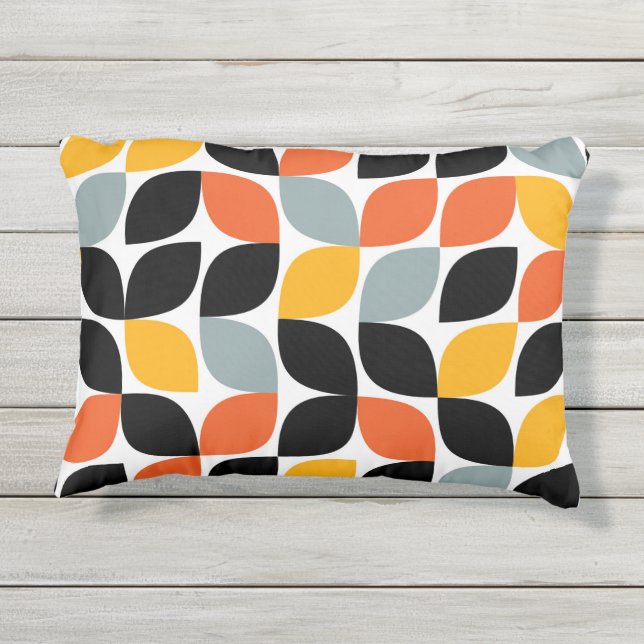 Colorful, uniek, trendy, urban leaf concept buitenkussen (Achterkant)