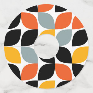 Colorful, uniek, trendy, urban leaf concept wijnglaslabel