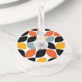 Colorful, uniek, trendy, urban leaf concept wijnglaslabel (Dichtbij)