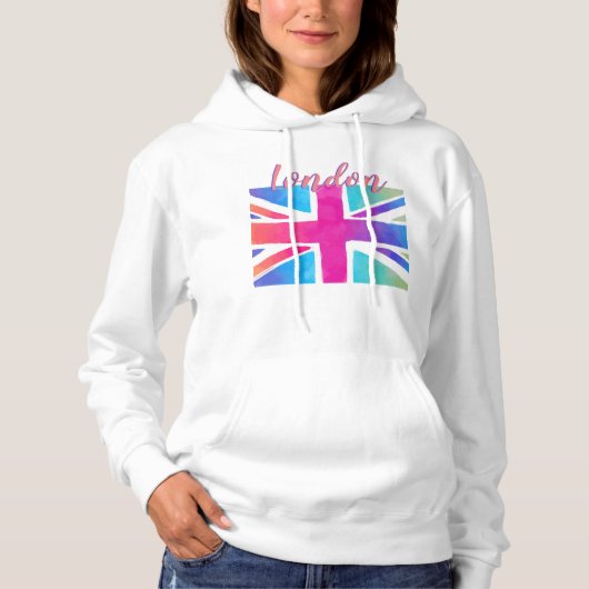 Colorful Union Jack Hooded Sweatshirt (Vrouwen) (Voorkant)