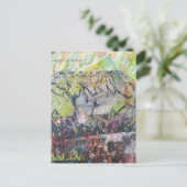 Colorful unique abstract mixed media collage briefkaart (Staand voorkant)