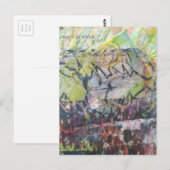 Colorful unique abstract mixed media collage briefkaart (Voorkant / Achterkant)