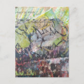 Colorful unique abstract mixed media collage briefkaart (Voorkant)