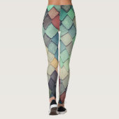 Colorful Unique Tiles Textern Pattern Leggings (Achterkant)