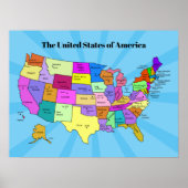 Colorful United States Maps School Poster (Voorkant)
