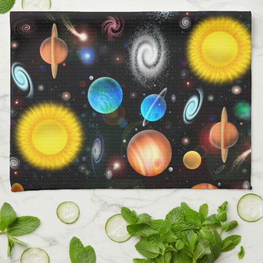 Colorful Universe Astronomy Space Kitchen Towel Theedoek (Gevouwen)