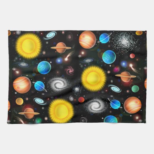 Colorful Universe Astronomy Space Kitchen Towel Theedoek (Horizontaal)
