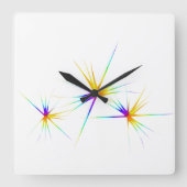 Colorful Upbeat Fireworks Vierkante Klok (Voorkant)