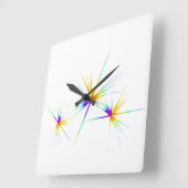 Colorful Upbeat Fireworks Vierkante Klok (Hoek)