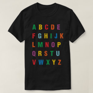 Colorful Uppercase Letters Alphabet leert ABC-jong T-shirt