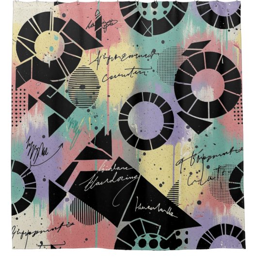 Colorful Urban Graffiti Pattern (10) Douchegordijn (Voorkant)