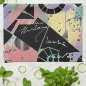 Colorful Urban Graffiti Pattern (10) Theedoek (Gevouwen)