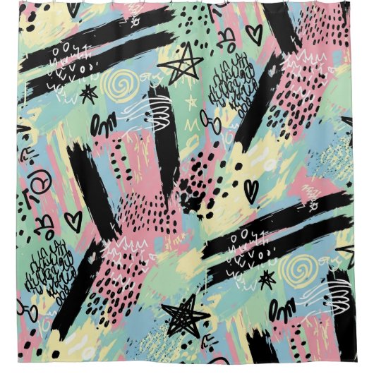 Colorful Urban Graffiti Pattern (12) Douchegordijn (Voorkant)