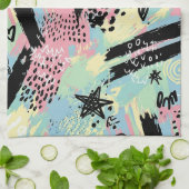 Colorful Urban Graffiti Pattern (12) Theedoek (Gevouwen)