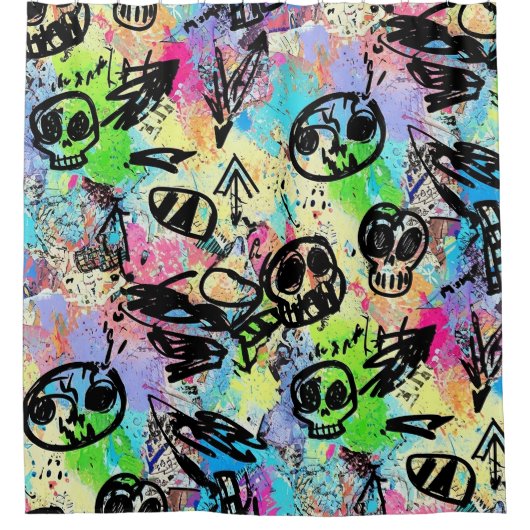 Colorful Urban Graffiti Pattern (1) Douchegordijn (Voorkant)