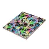 Colorful Urban Graffiti Pattern (1) Tegeltje (Zijkant)