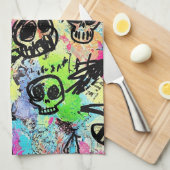 Colorful Urban Graffiti Pattern (1) Theedoek (Quarter Fold)