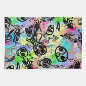 Colorful Urban Graffiti Pattern (1) Theedoek (Horizontaal)