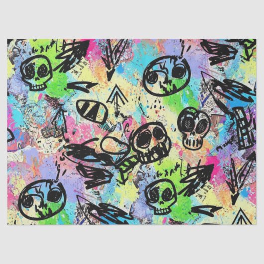 Colorful Urban Graffiti Pattern (1) Tissuepapier (Voorkant)