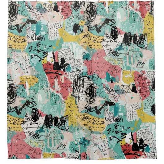 Colorful Urban Graffiti Pattern (2) Douchegordijn (Voorkant)