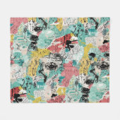 Colorful Urban Graffiti Pattern (2) Fleece Deken (Voorkant (Horizontaal))