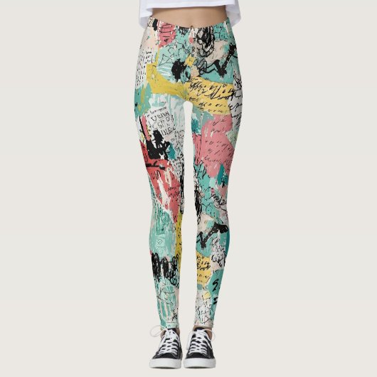 Colorful Urban Graffiti Pattern (2) Leggings (Voorkant)